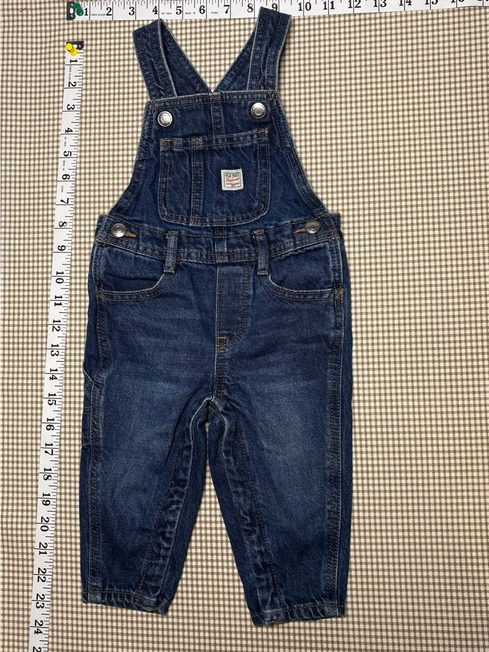 Old Navy Dark Blue Denim Kids Overalls Size 12-18 Months